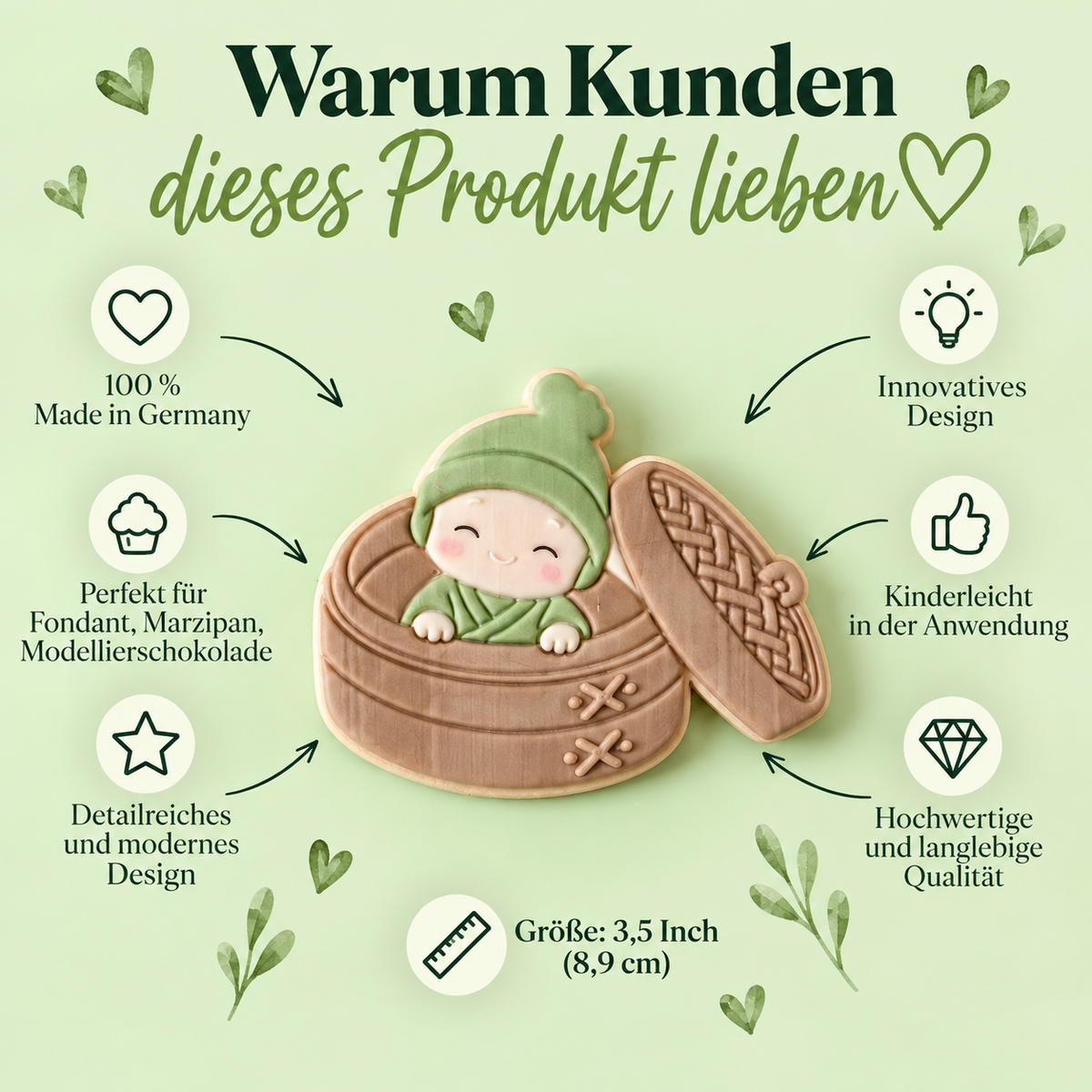 Baby im Dampfkorb