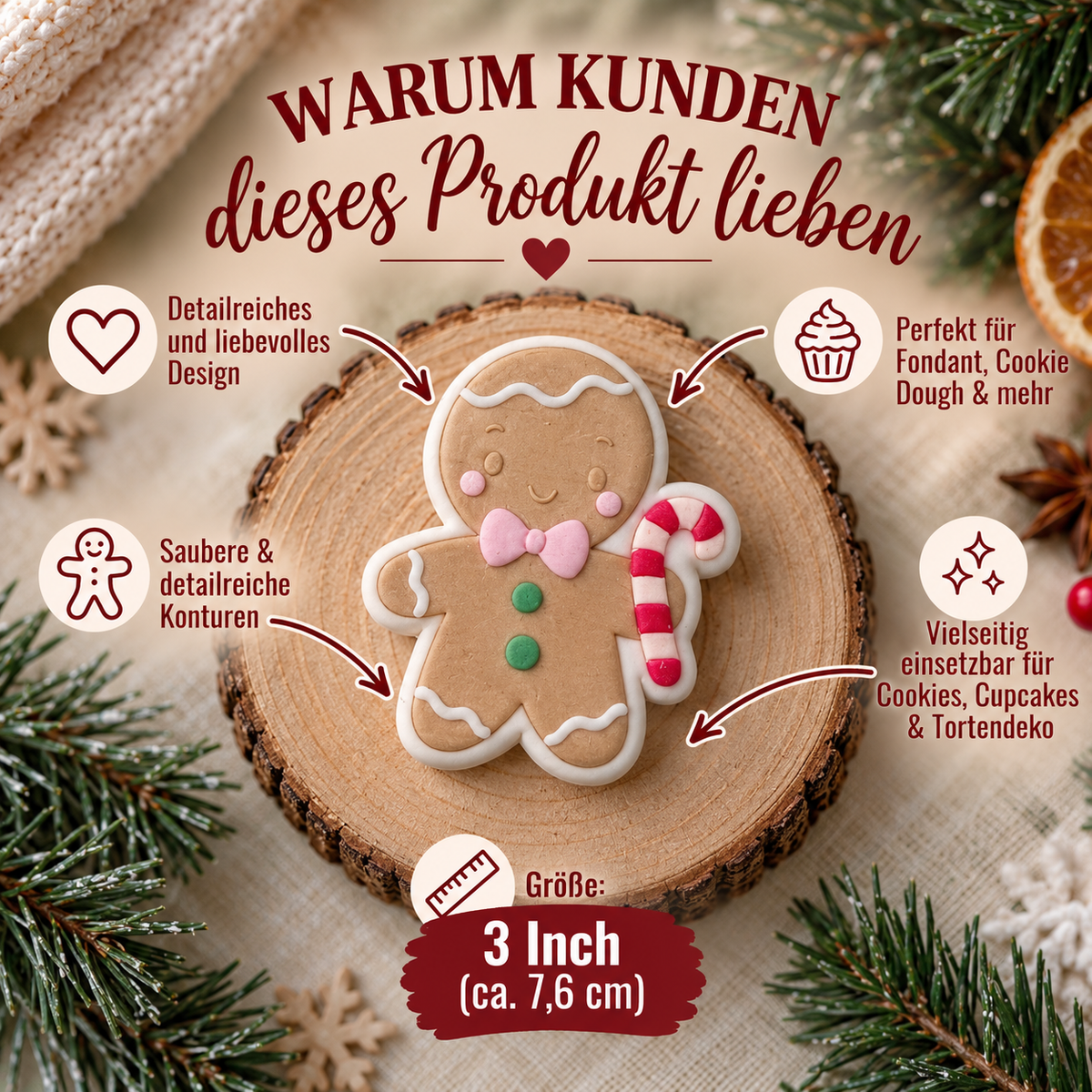Lebkuchenmann mit Zuckerstange