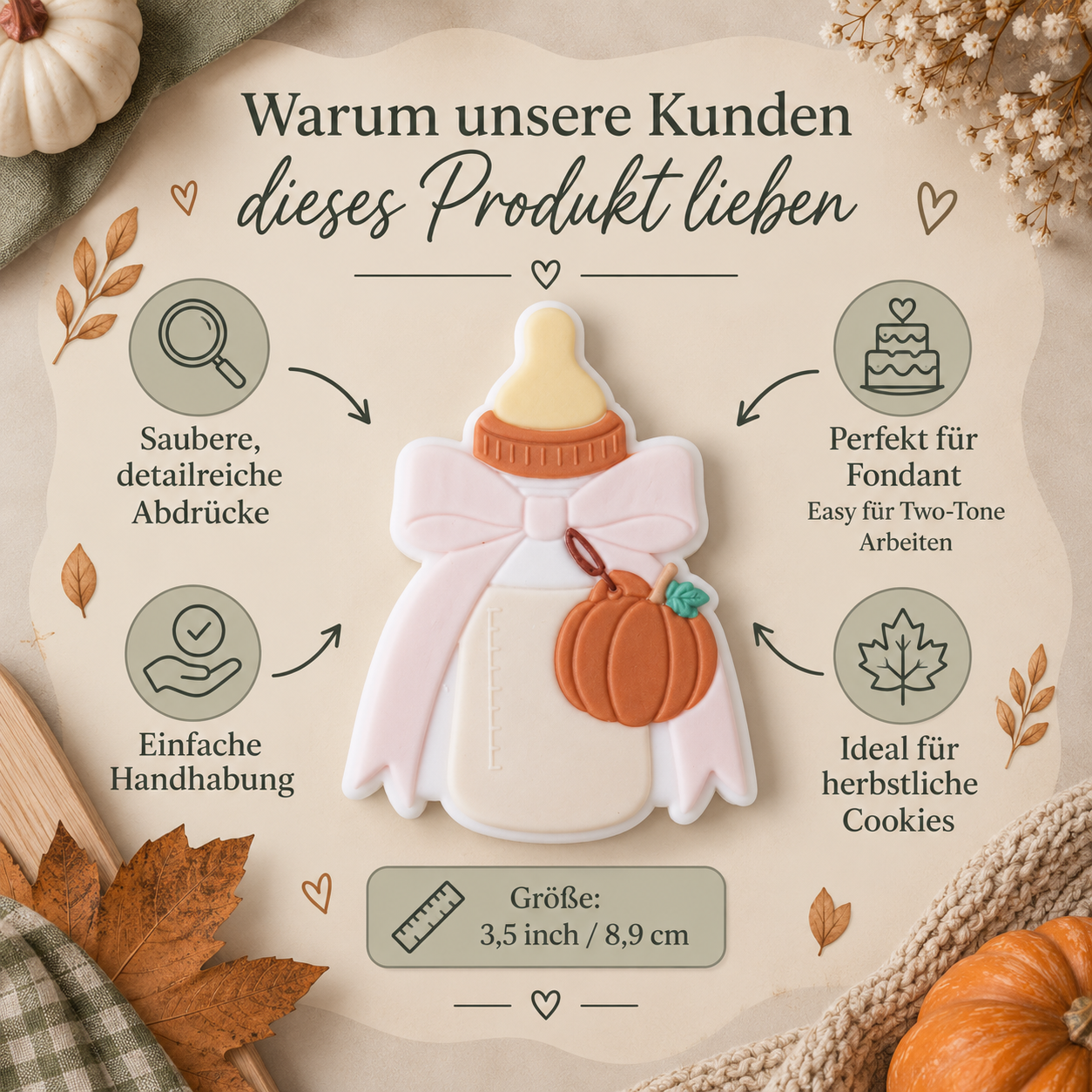 Babyflasche mit Kürbis