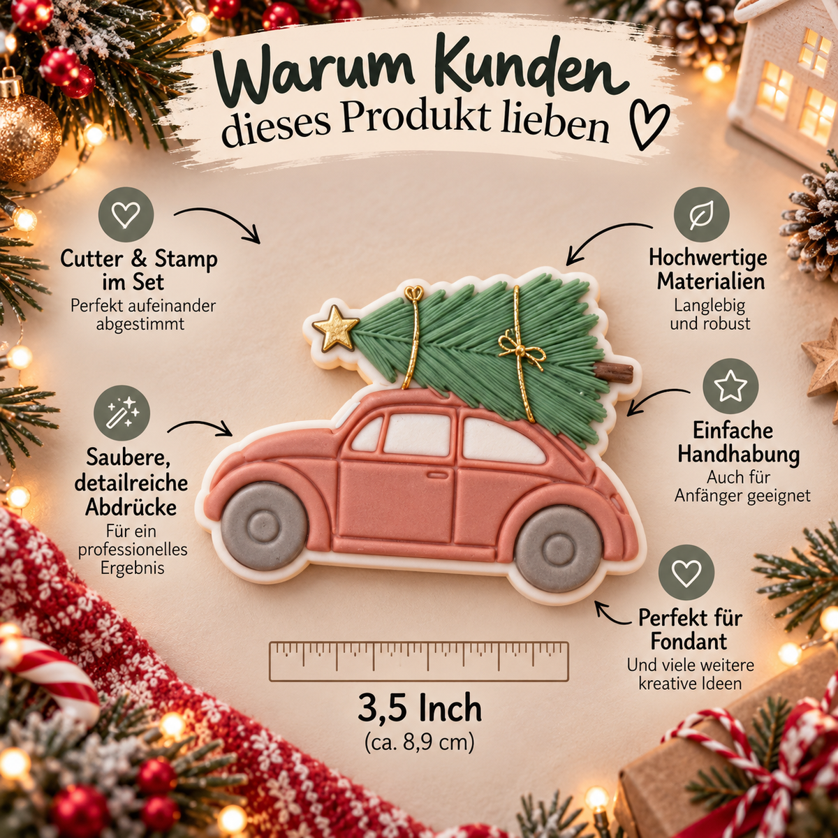 Auto mit Weihnachtsbaum