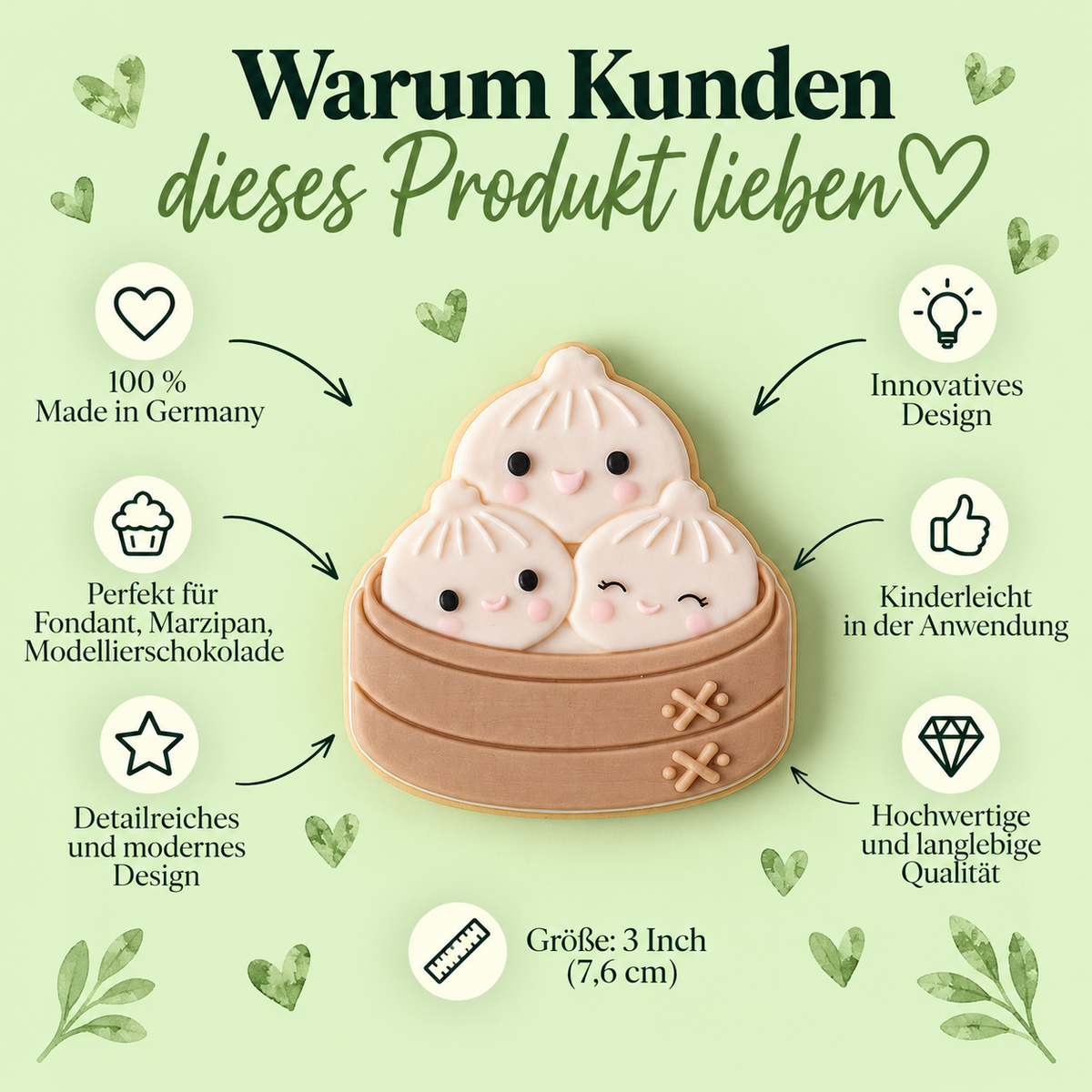 Dumpling-Trio im Korb