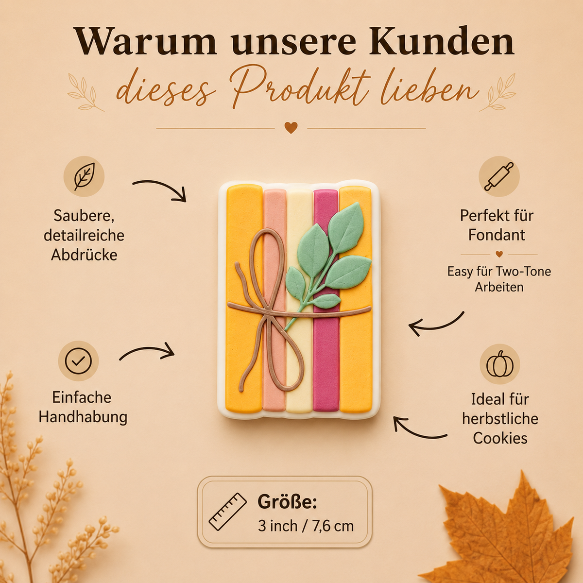 Bücherstapel mit Herbstzweig