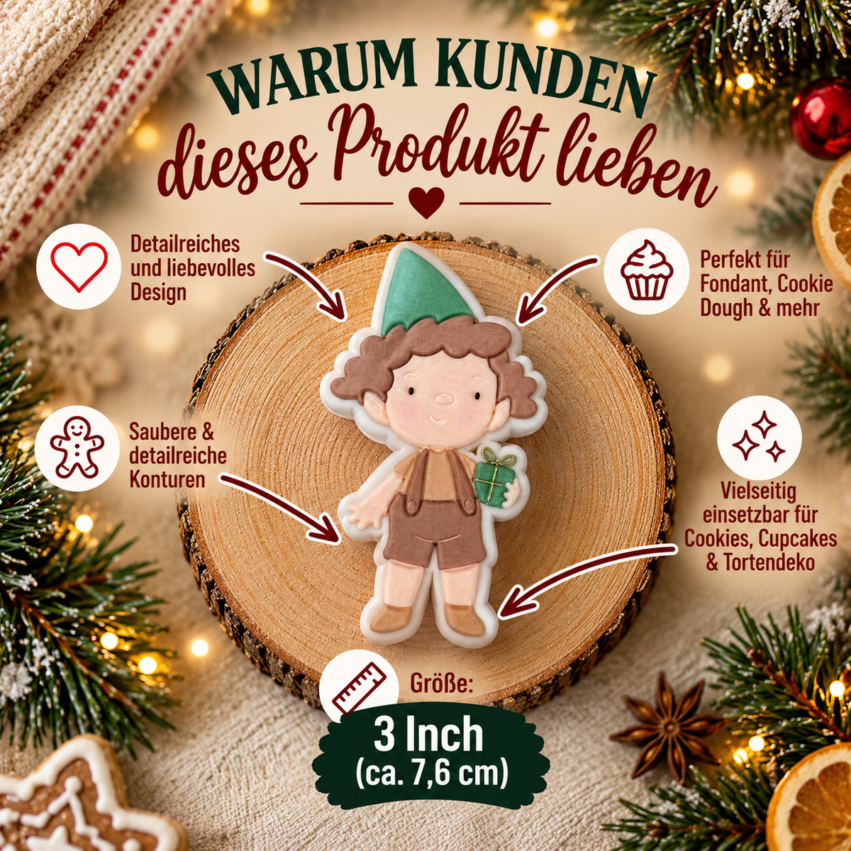 Wichteljunge mit Geschenk