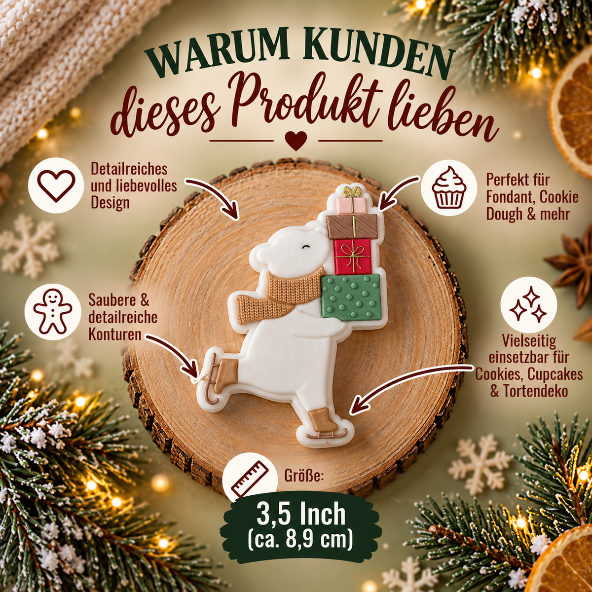 Eisbär mit Geschenken