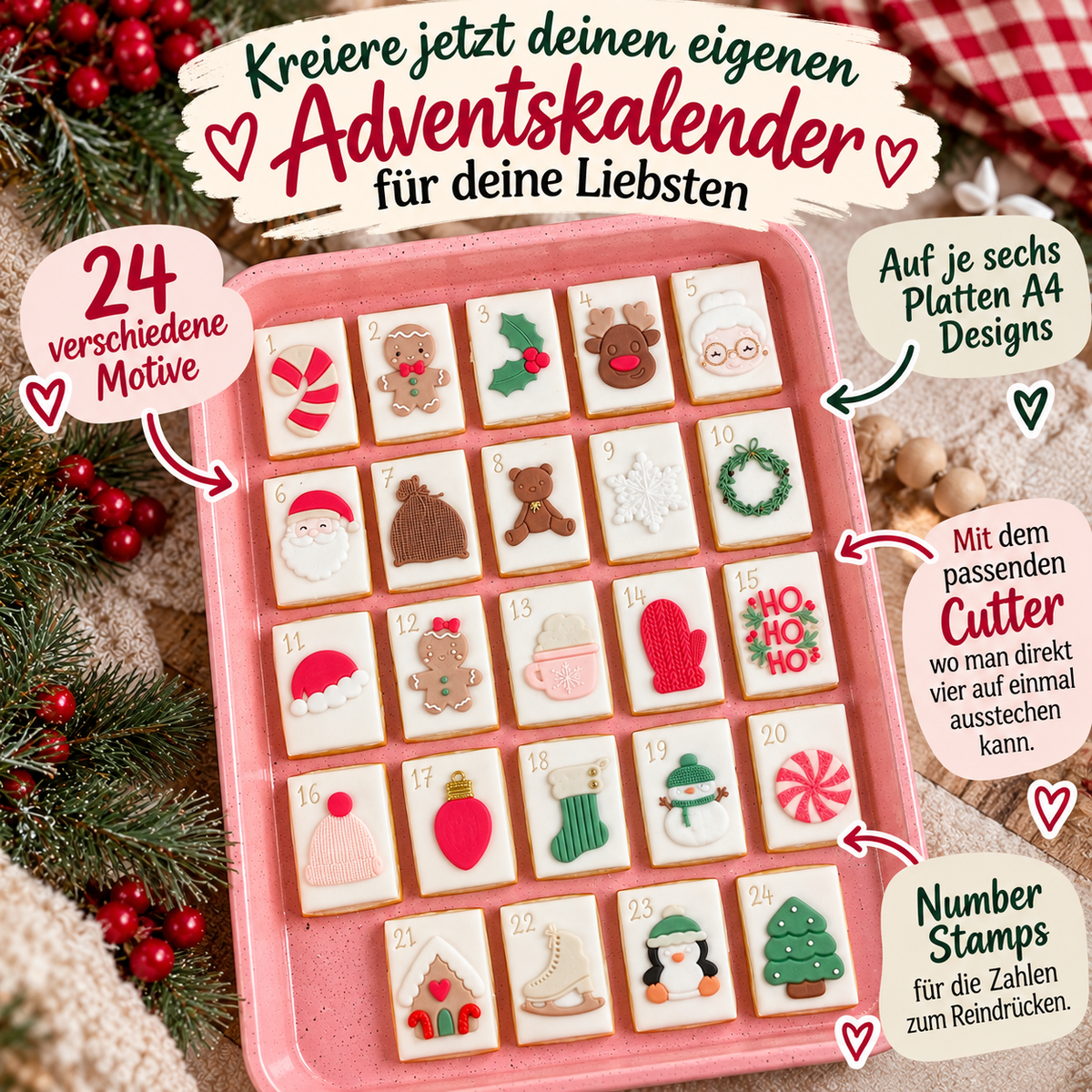 Premium Adventskalender Cookiecutterfabrik 24 Design