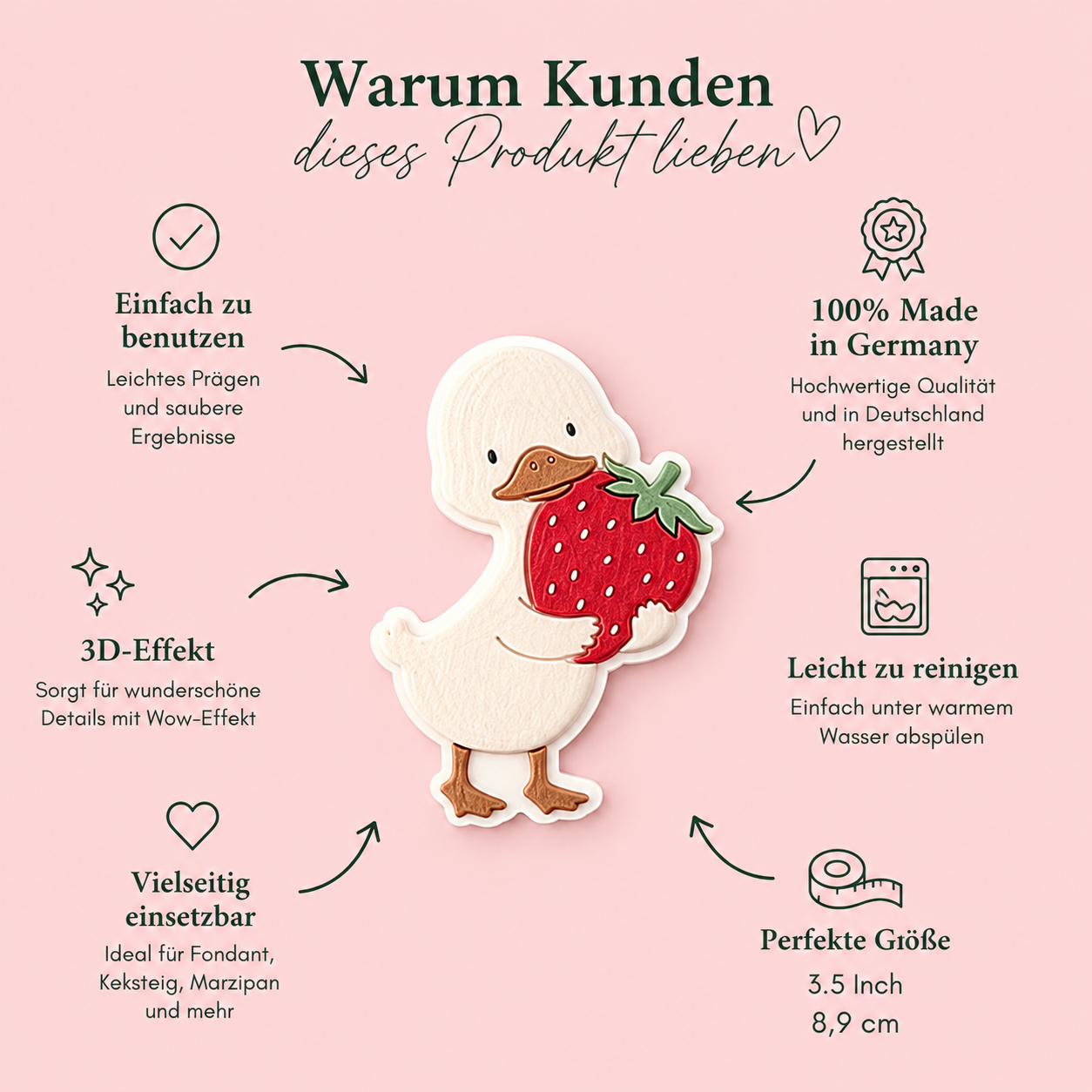 Gans mit Erdbeere