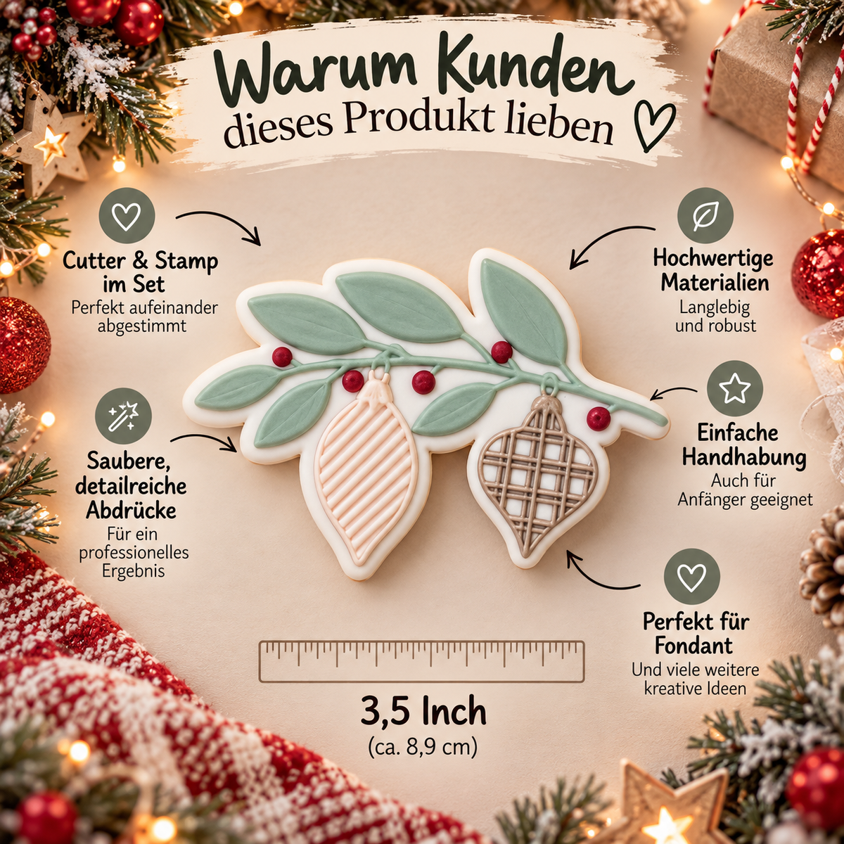 Christbaumkugeln am Zweig