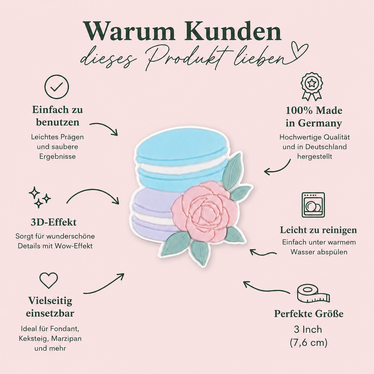 Macarons mit Rose
