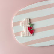 Zahl 1 mit Erdbeeren