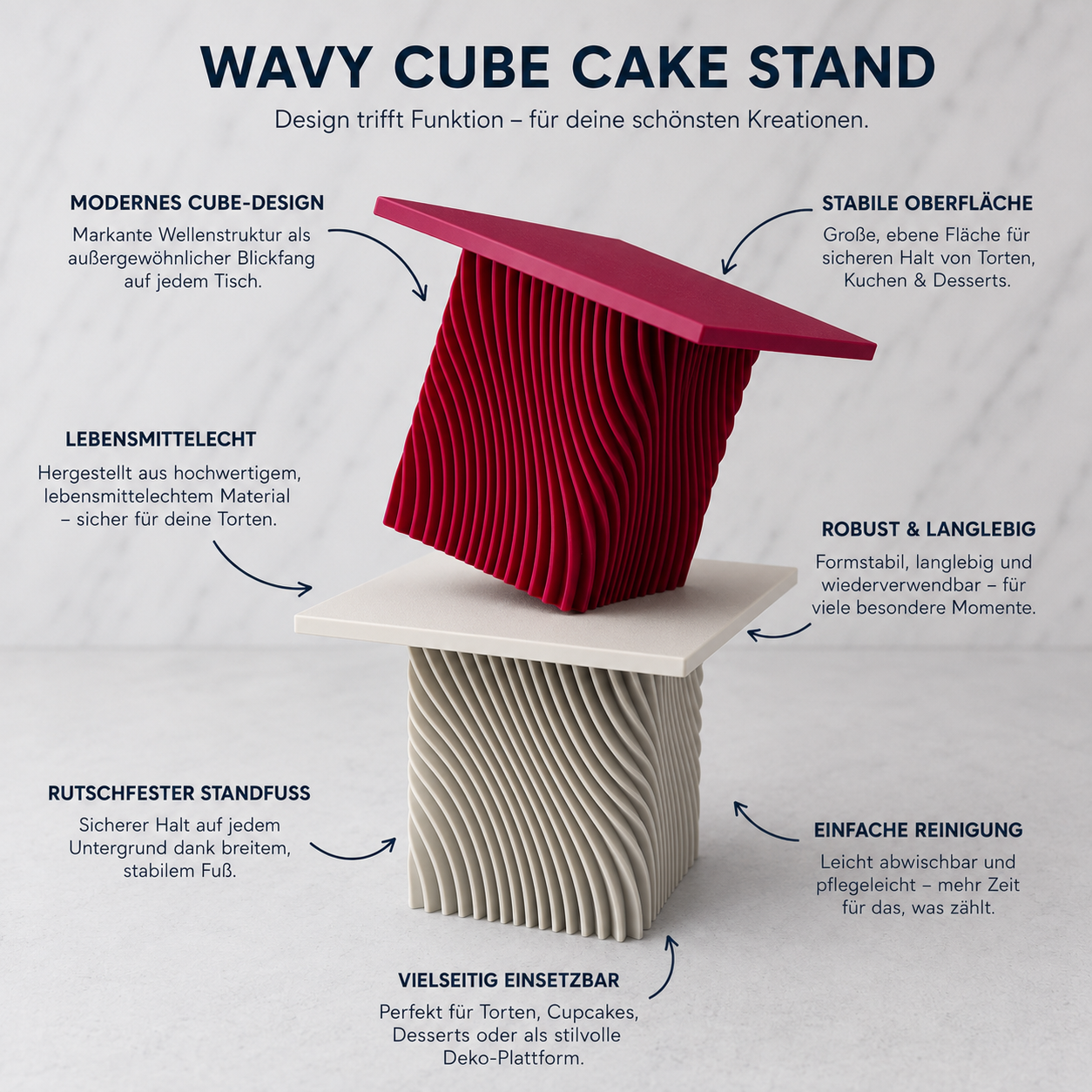 Wavy Cube Cake Stand